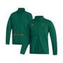 Men's Green Miami Hurricanes AEROREADY Half-Zip Jacket