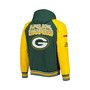 Men's Green Green Bay Packers Defender Raglan Full-Zip Hoodie Varsity Jacket
