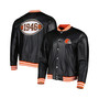 Men's Black Cleveland Browns Metallic Bomber Full-Snap Jacket