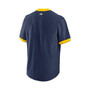 Men's Navy Milwaukee Brewers Authentic Collection Short Sleeve Hot Pullover Jacket