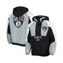 Men's Black Brooklyn Nets Body Check Raglan Hoodie Half-Zip Jacket