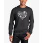 Men's Word Art Heart Notes Crewneck Sweatshirt