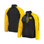Men's Black, Gold Iowa Hawkeyes Point Guard Raglan Half-Zip Jacket