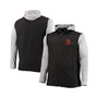 Men's Black and Gray Cleveland Browns Big and Tall Alpha Full-Zip Hoodie Jacket
