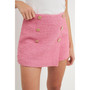 Women's Tweed Double Buttoned Wrap Skort