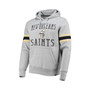 Men's '47 Heather Gray New Orleans Saints Double Block Throwback Pullover Hoodie