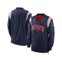 Men's Navy New England Patriots Sideline Athletic Stack V-neck Pullover Windshirt Jacket