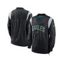 Men's Black Philadelphia Eagles Sideline Athletic Stack V-neck Pullover Windshirt Jacket