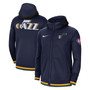 Men's Navy Utah Jazz 75th Anniversary Performance Showtime Hoodie Full-Zip Jacket