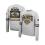 Men's Heathered Gray New Orleans Saints Allover Print Fleece Pullover Sweatshirt