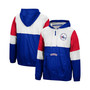Men's Royal Philadelphia 76ers Hardwood Classics Surprise Win Quarter-Zip Jacket