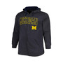 Men's Charcoal Michigan Wolverines Big and Tall Team Full-Zip Hoodie