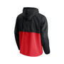 Men's Branded Black, Red Portland Trail Blazers Anorak Block Party Windbreaker Half-Zip Hoodie Jacket