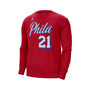 Men's Brand Joel Embiid Red Philadelphia 76ers Statement Name and Number Pullover Sweatshirt