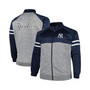 Men's Navy, Heather Gray New York Yankees Big and Tall Raglan Full-zip Track Jacket