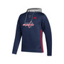 Men's Navy Washington Capitals Skate Lace Primeblue Team Pullover Hoodie