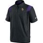 Men's Black Minnesota Vikings Sideline Coaches Short Sleeve Quarter-Zip Jacket