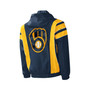 Men's Navy Milwaukee Brewers Impact Hoodie Half-Zip Jacket
