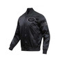Men's Green Bay Packers Triple Black Satin Full-Snap Varsity Jacket
