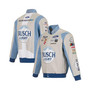 Men's Gray, Light Blue Kevin Harvick Busch Light Twill Driver Uniform Full-Snap Jacket
