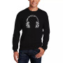 Men's Music Note Headphones Word Art Crewneck Sweatshirt