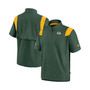 Men's Green Green Bay Packers Sideline Coaches Short Sleeve Quarter-Zip Jacket