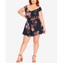 Plus Size Floral-Print Crush Romper