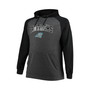 Men's Branded Black, Heathered Charcoal Carolina Panthers Big and Tall Lightweight Raglan Pullover Hoodie