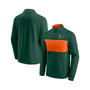 Men's Branded Green, Orange Miami Hurricanes Primary Logo Quarter-Zip Jacket