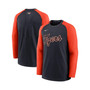 Men's Navy, Orange Detroit Tigers Authentic Collection Pregame Performance Raglan Pullover Sweatshirt