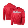 Men's Red Philadelphia Phillies Wordmark Satin Full-Snap Jacket