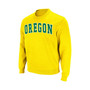 Men's Yellow Oregon Ducks Arch & Logo Tackle Twill Pullover Sweatshirt
