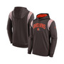 Men's Brown Cleveland Browns Sideline Athletic Stack Performance Pullover Hoodie