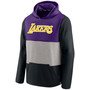 Men's Purple and Black Los Angeles Lakers Linear Logo Comfy Colorblock Tri-Blend Pullover Hoodie