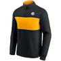 Men's Black, Gold-Tone Pittsburgh Steelers Block Party Quarter-Zip Jacket