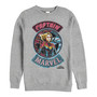 Marvel Men's Captain Marvel Patchwork Logos, Crewneck Fleece