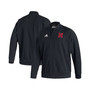 Men's Black Nebraska Huskers 2021 Sideline Woven Primeblue Full-Zip Bomber Jacket