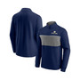 Men's Branded Navy, Heathered Gray Notre Dame Fighting Irish Primary Logo Quarter-Zip Jacket
