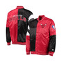 Men's Black, Red Chicago Bulls The Leader Color Block Satin Full-Snap Jacket