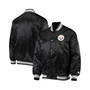 Men's Black Pittsburgh Steelers Locker Room Satin Varsity Full-Snap Jacket