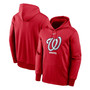 Men's Red Washington Nationals Logo Therma Performance Pullover Hoodie