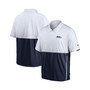 Men's White and College Navy Seattle Seahawks Sideline Coaches Half-Zip Short Sleeve Jacket