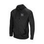 Men's Black Nebraska Huskers Blackout 3.0 Tonal Raglan Full-Zip Hoodie