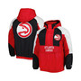 Men's Red Atlanta Hawks Body Check Raglan Hoodie Half-Zip Jacket