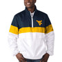 Men's White West Virginia Mountaineers No Huddle Half-Zip Pullover Jacket