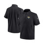 Men's Black Jacksonville Jaguars Sideline Coach Short Sleeve Hoodie Quarter-Zip Jacket