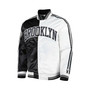 Men's Black, White Brooklyn Nets Fast Break Satin Full-Snap Jacket