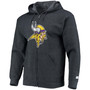 Men's Heathered Charcoal Minnesota Vikings Primary Logo Full-Zip Hoodie