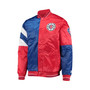 Men's Royal, Red LA Clippers 75th Anniversary Leader Color Block Satin Full-Snap Jacket