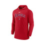 Men's Heather Red Los Angeles Angels Authentic Collection Early Work Tri-Blend Performance Pullover Hoodie
